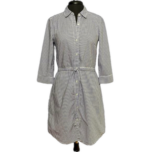 Tommy Hilfiger Blue & White Button Down Shirt Dress Size Medium